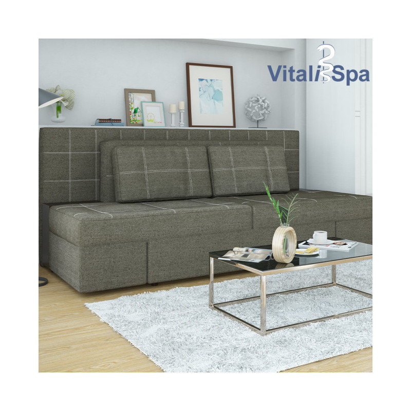 Sofa Dreisitzer mit Schlaffunktion - Grau/Anthrazit