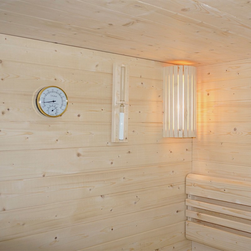 Traditionelle Sauna - Finnische Saunakabine ZÜRICH XL mit Ofen (8kW) + Zubehör - 200x150x190cm