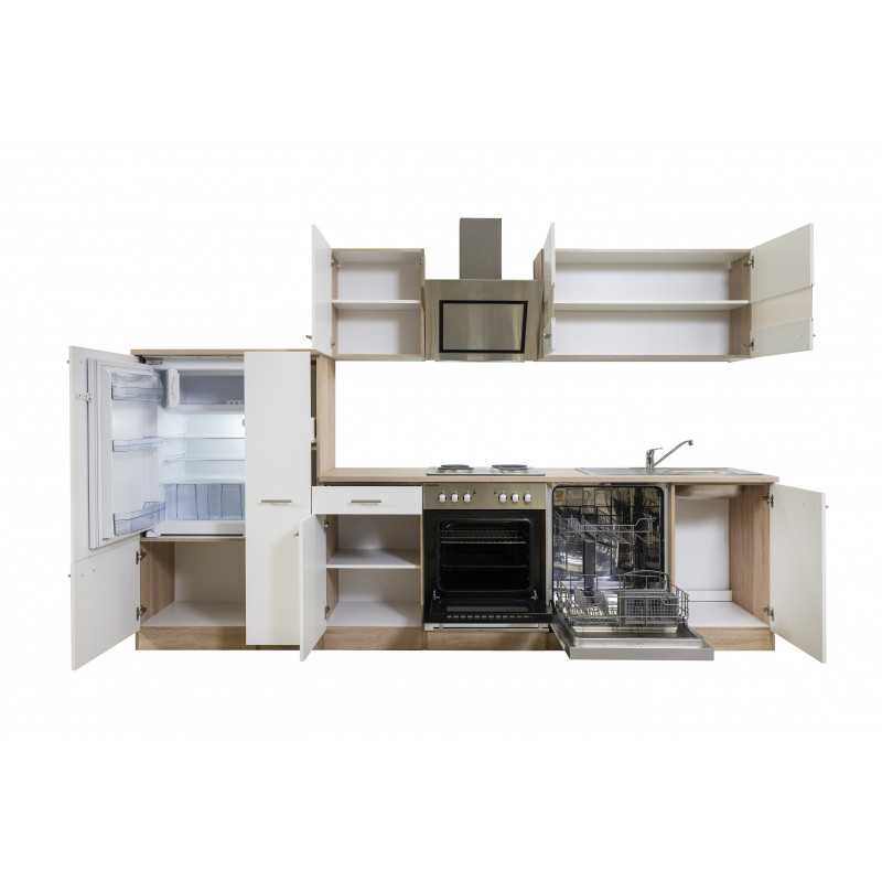 V15 - Küchenzeile Küchenblock 310cm Eiche grau