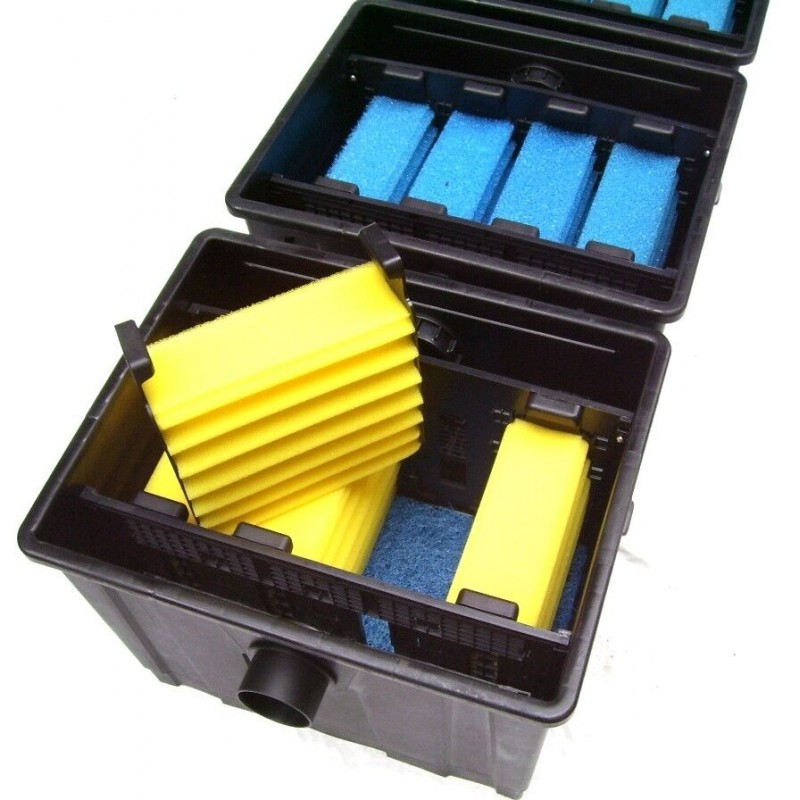 00056 - 2x Filterschwamm 1x blau-grob + 1x gelb-fein