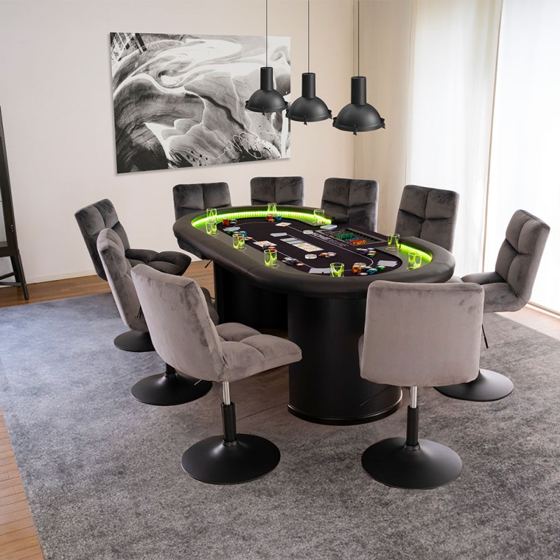 Pokertisch PROFI + 8 Stühle