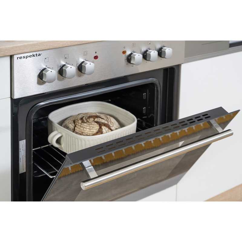 V25 - Küchenzeile Küchenblock 300cm Eiche Sägerau grau