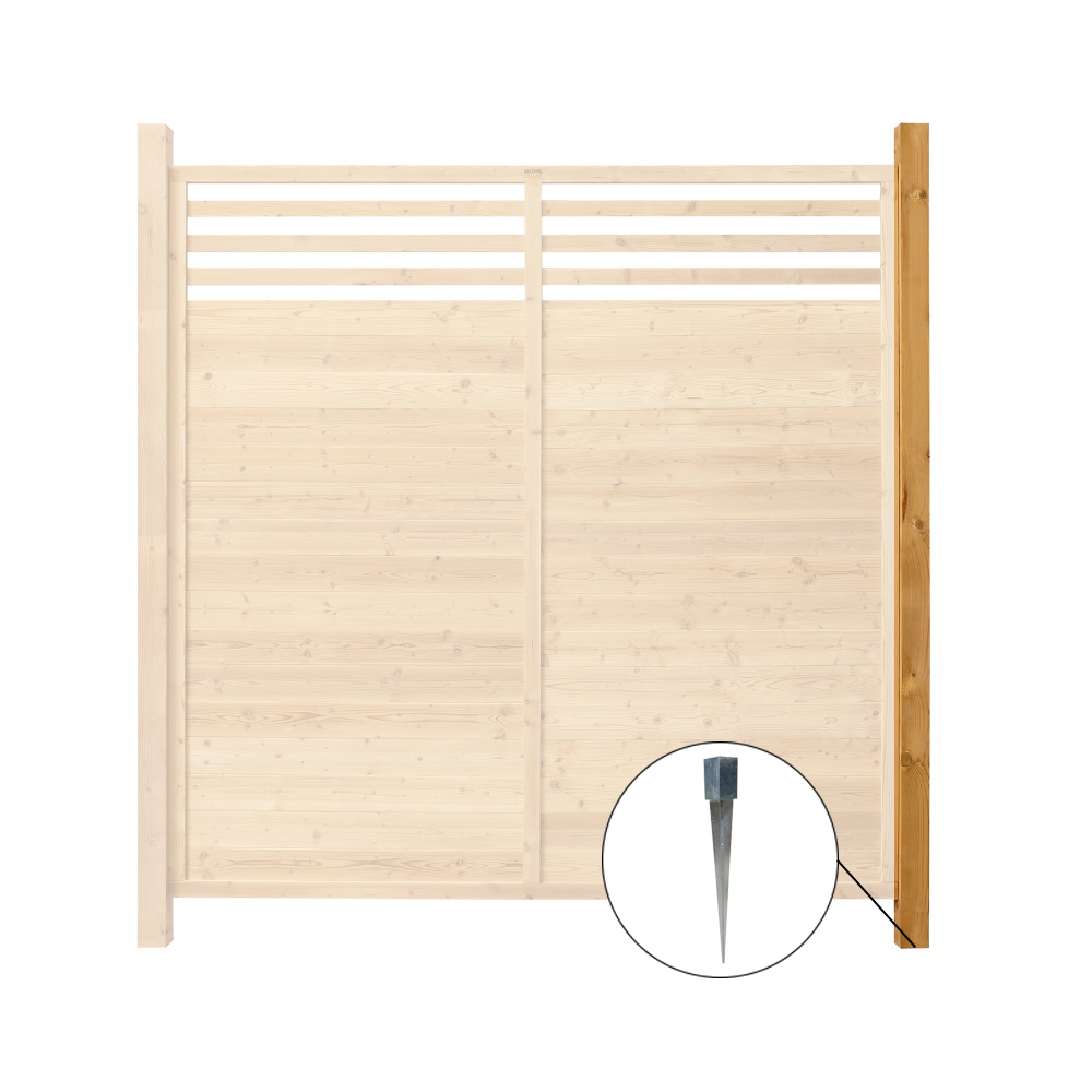 Holz Sichtschutzzaun AMOS - 2x Element + 3x Pfosten