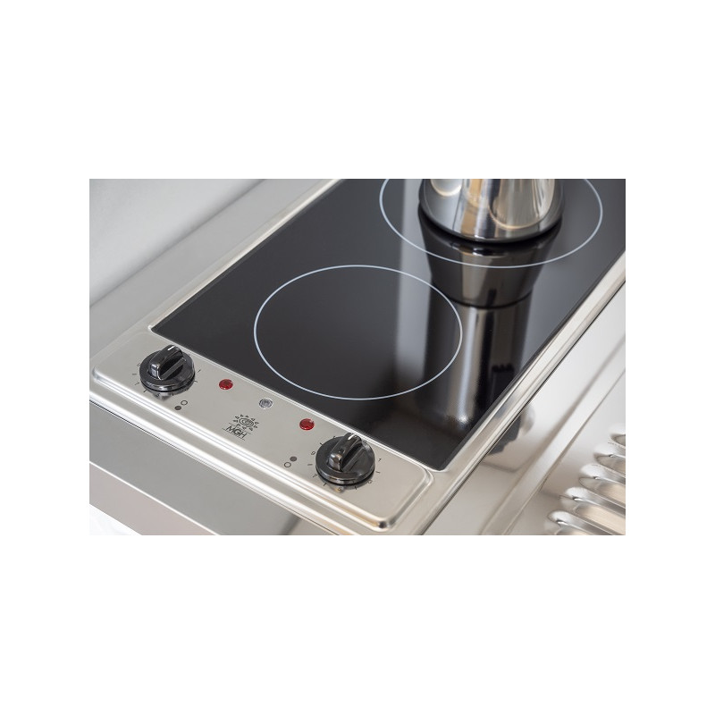 V36 - Schrankküche Küchenzeile weiss schwarz