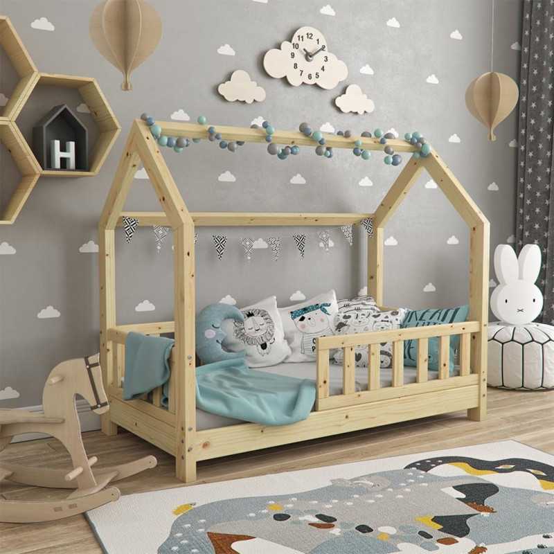 Design Kinderbett 70x140 - Naturholz