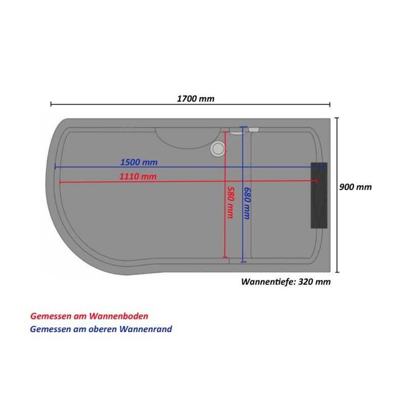 V2 - Dampfdusche & Whirlpool LUX 4in1 - 170x90x220cm (links) - WEISS