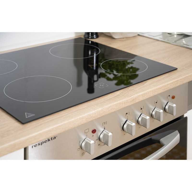 V21 - Küchenzeile Singleküche 220cm Eiche Sonoma grau