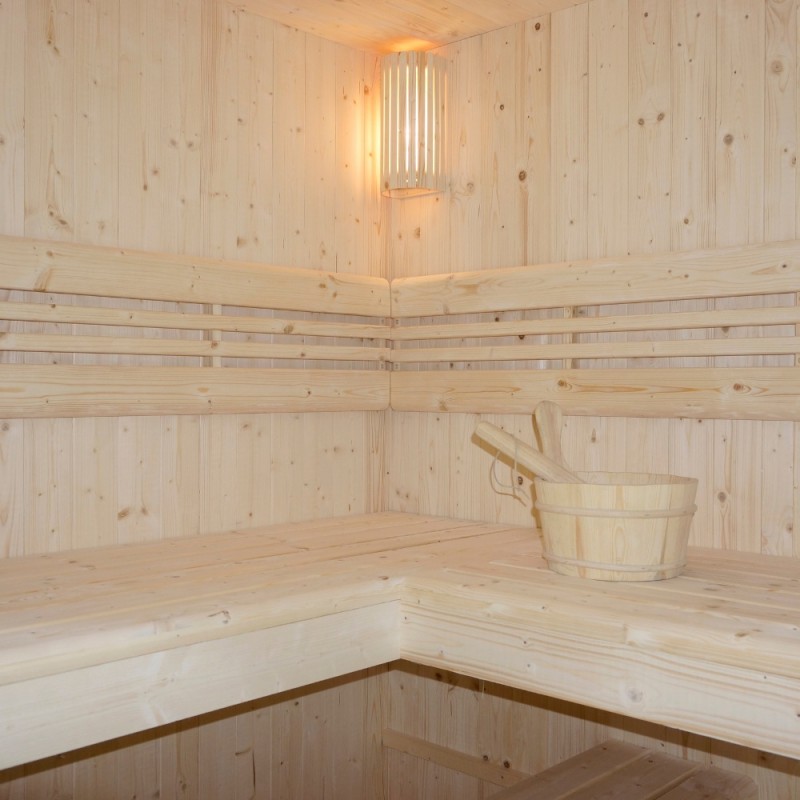 Traditionelle Sauna - Finnische Saunakabine ZÜRICH XXL BIG mit Ofen (8kW) - 200x200x190cm