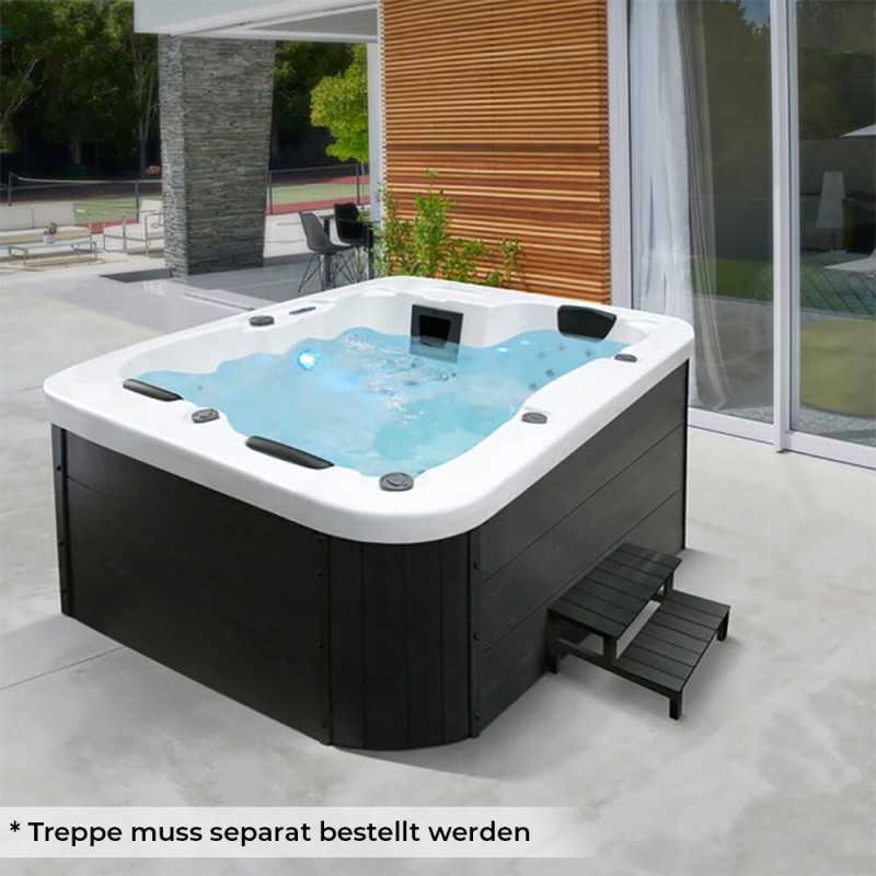 Outdoor Whirlpool WHITE LUCKY - OHNE Treppe und Thermoabdeckung