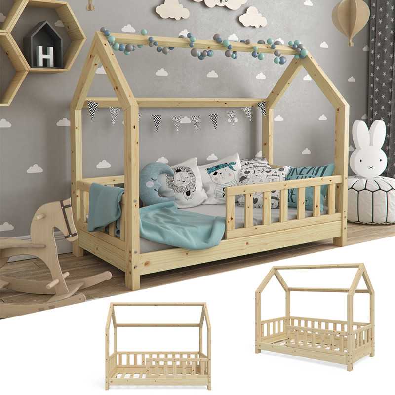 Design Kinderbett 70x140 - Naturholz