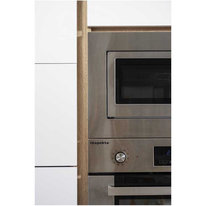 V8 - Küchenzeile Küchenblock 345cm Eiche Sonoma grau