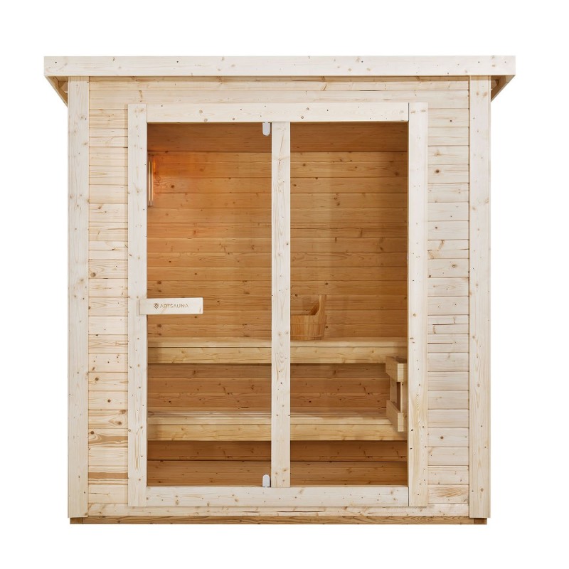 Traditionelle Sauna - Finnische Saunakabine - Saunahaus RIMINI mit Ofen - 200x160x210cm