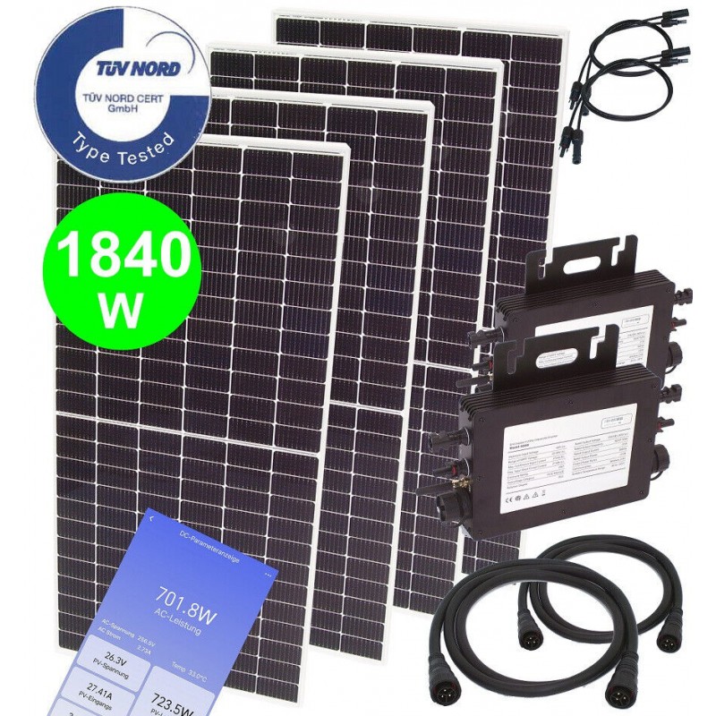 00003 - Solaranlage 1840W 1600W Mikro Wechselrichter Balkonkraftwerk
