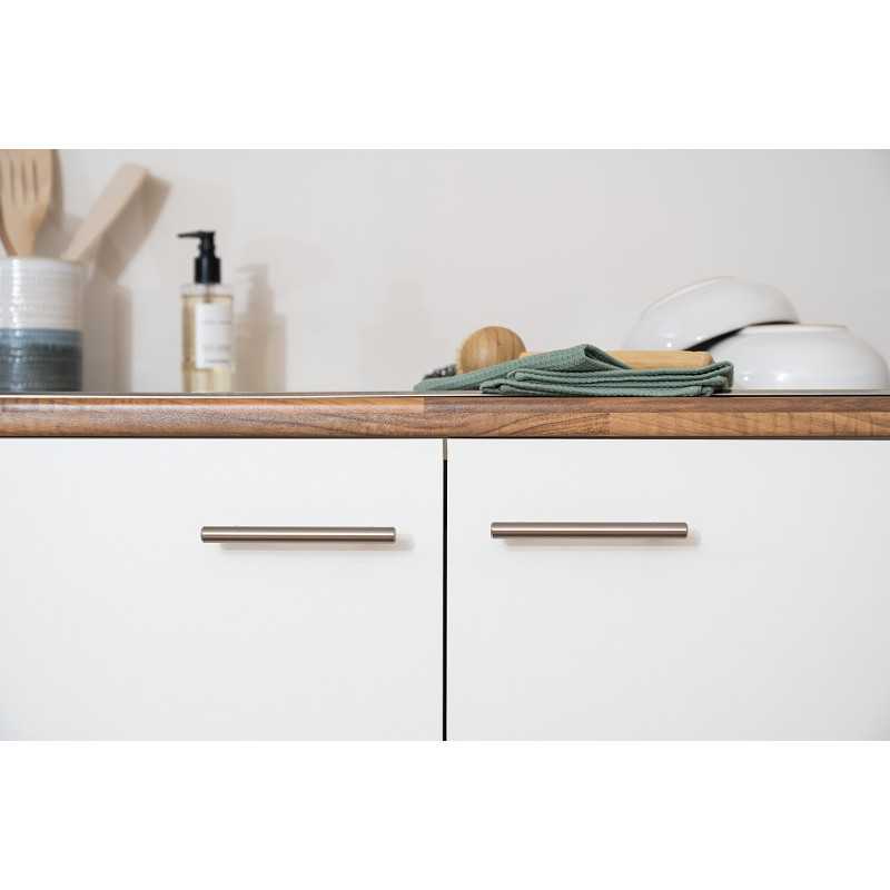 V48 - Küchenzeile Küchenblock 280cm weiss grau