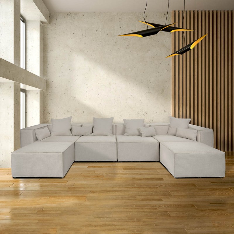 Modulares Sofa VANES XXL - hellgrau