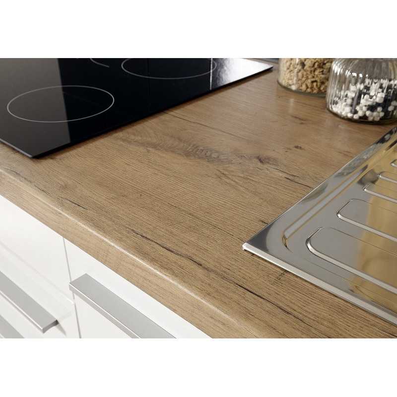 V1 - Küchenzeile Küchenblock 290cm weiss grau