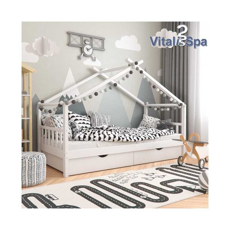 DESIGN Kinderbett 90x200cm - Weiss