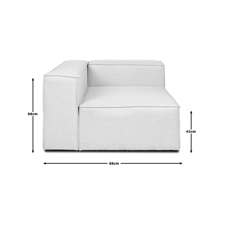 Modulares Sofa VANES Linkes Ecksofa - hellgrau