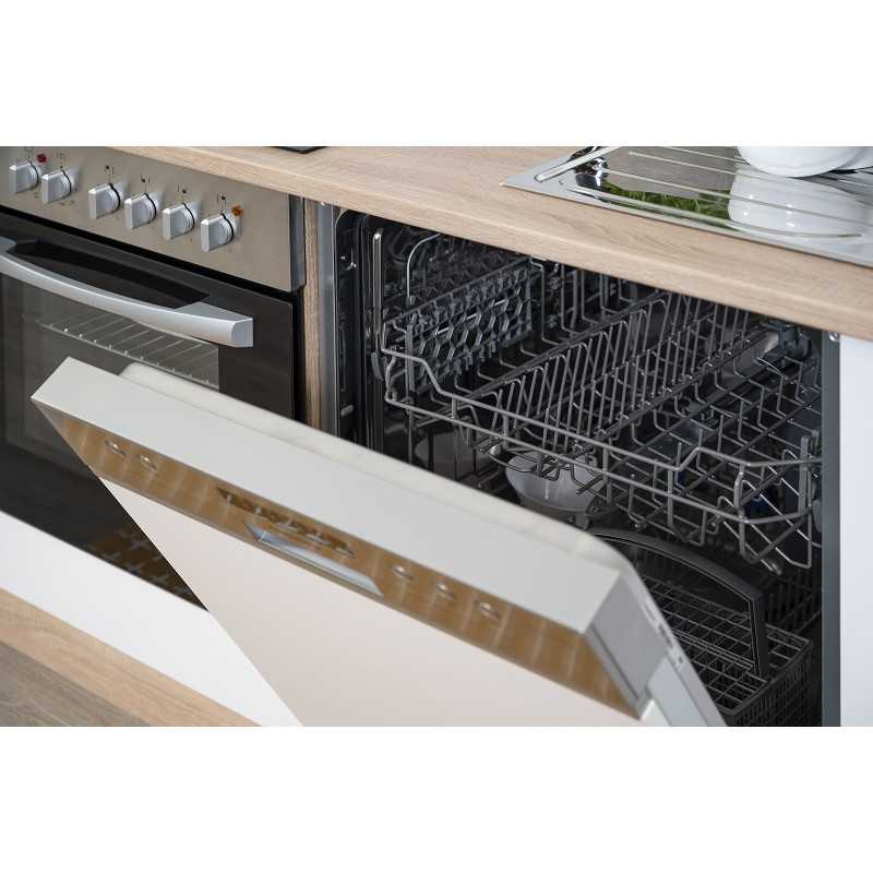 V32 - Küchenzeile Küchenblock 300cm Eiche Sonoma weiss