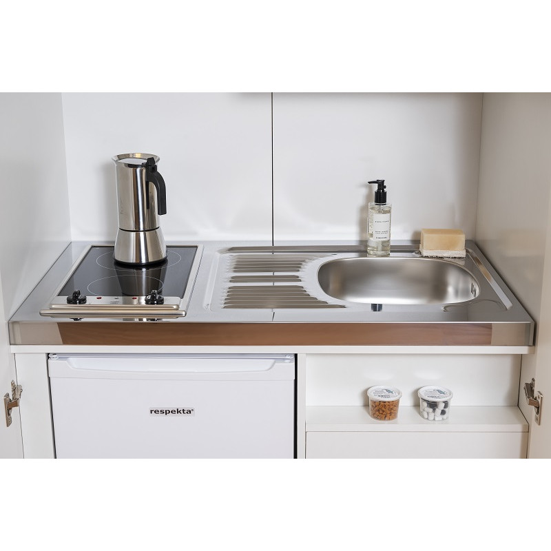 V20 - Schrankküche Küchenzeile weiss grau