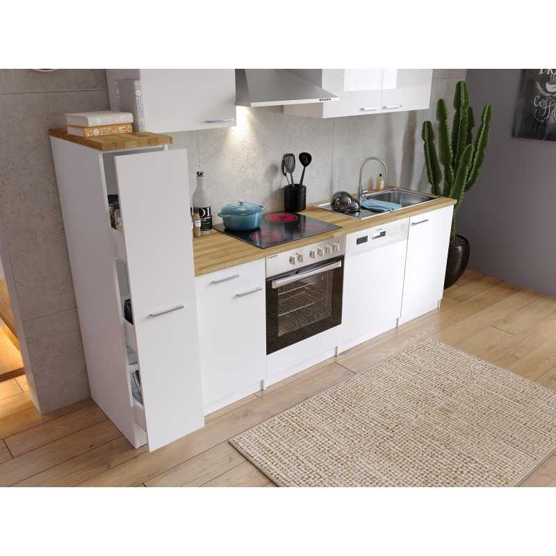 V14 - Küchenzeile Singleküche 250cm weiss