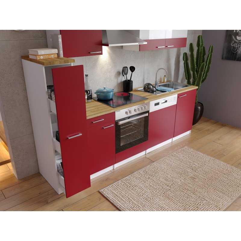 V13 - Küchenzeile Singleküche 250cm rot