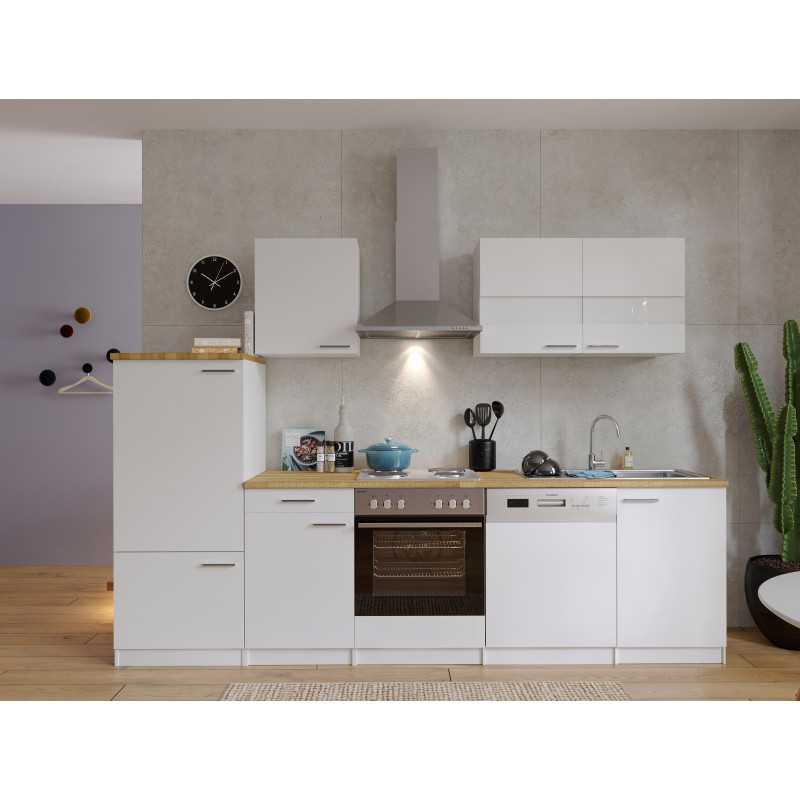V22 - Küchenzeile Küchenblock 280cm weiss