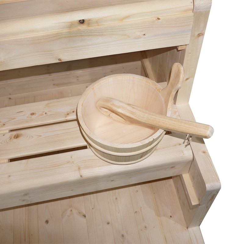 Traditionelle Sauna - Finnische Saunakabine ZÜRICH L mit Ofen (4,5kW) + Zubehör - 150x120x190cm