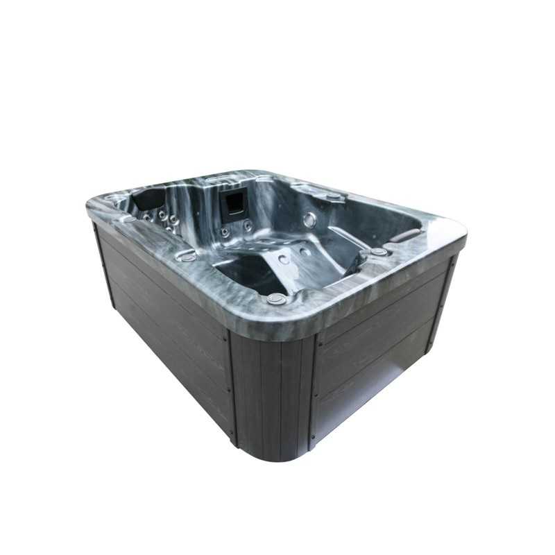 Outdoor Whirlpool BLACK LUCKY - OHNE Treppe und Thermoabdeckung