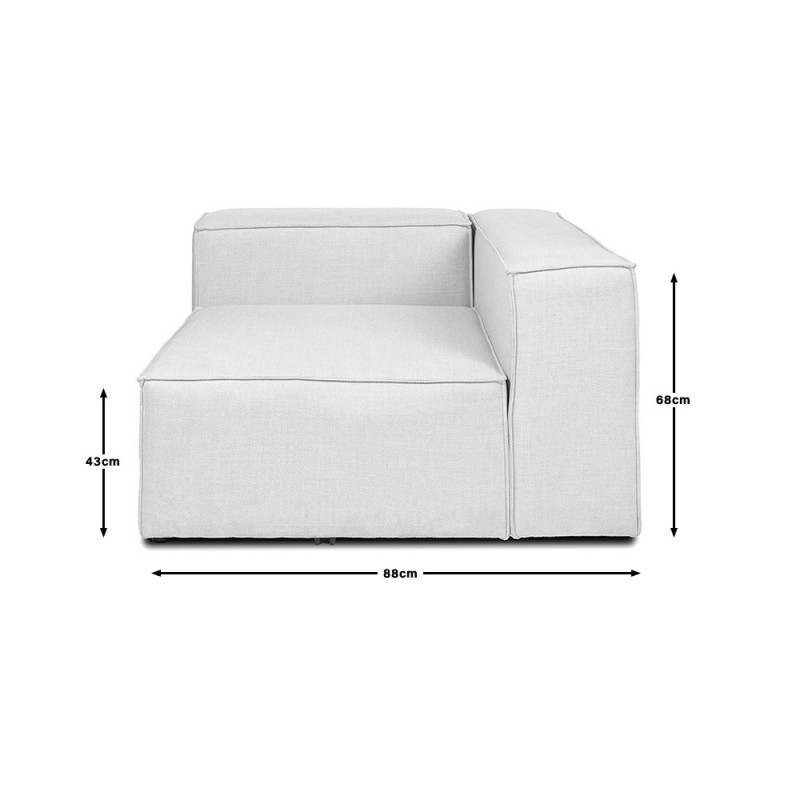 Modulares Sofa VANES Rechtes Ecksofa - hellgrau