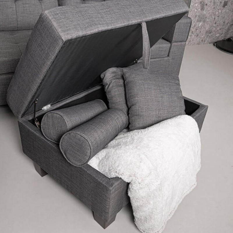 20560 - Sofa ROM inkl. Hocker - Couch Grau
