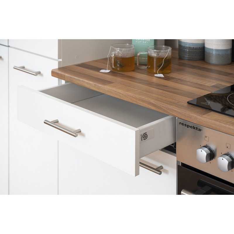 V24 - Küchenzeile Küchenblock 280cm weiss grau