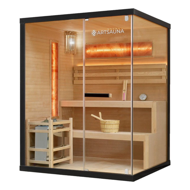 Traditionelle Sauna - Finnische Saunakabine - Salzsauna PARMA - 150x140x190cm