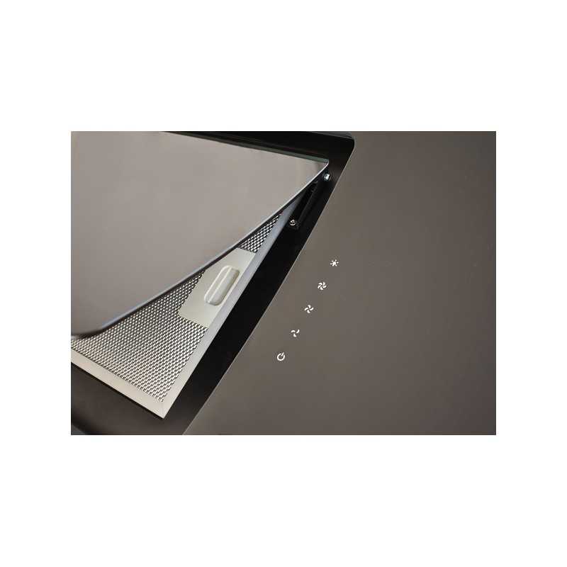 V37 - Dunstabzugshaube Kopffreihaube Glas schwarz 90cm