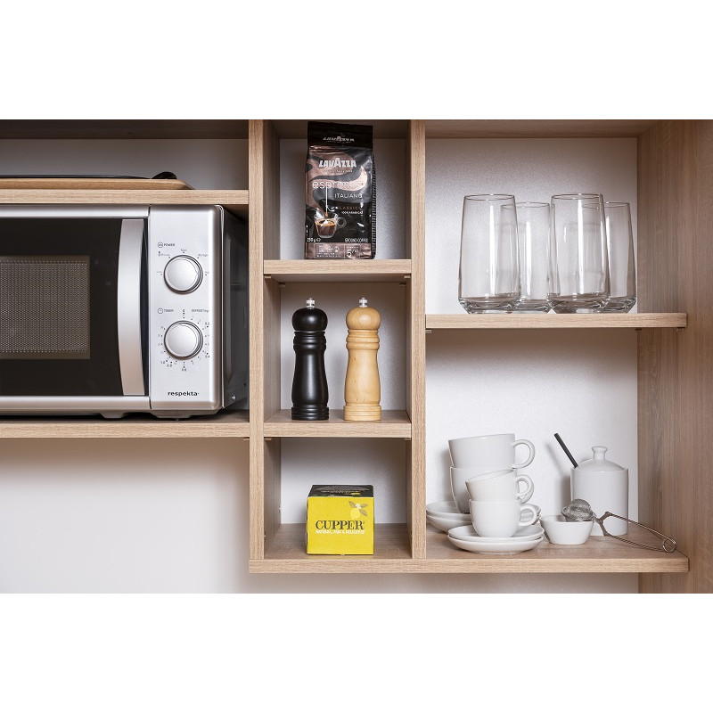 V40 - Schrankküche Küchenzeile eiche grau