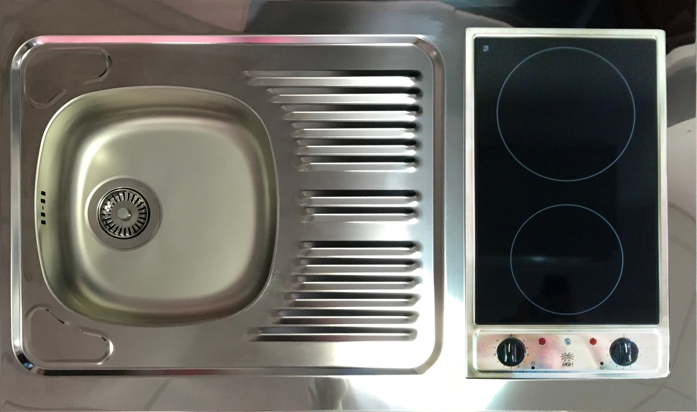 V2 - Miniküche Küchenzeile 100cm weiss