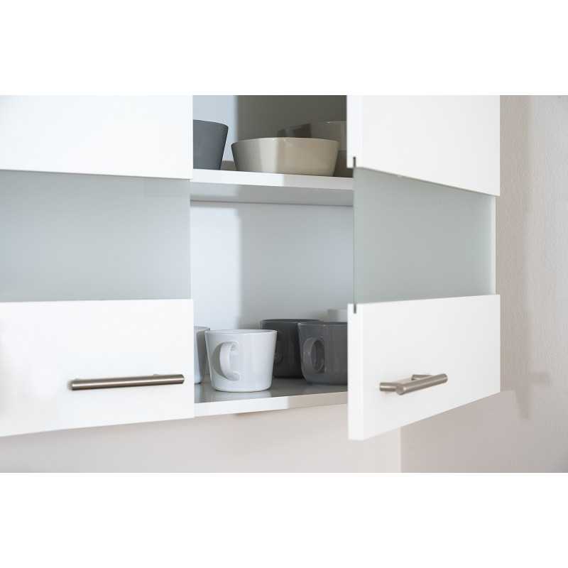 V36 - Küchenzeile Küchenblock 310cm weiss grau