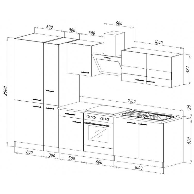 V50 - Küchenzeile Küchenblock 300cm Beton weiss