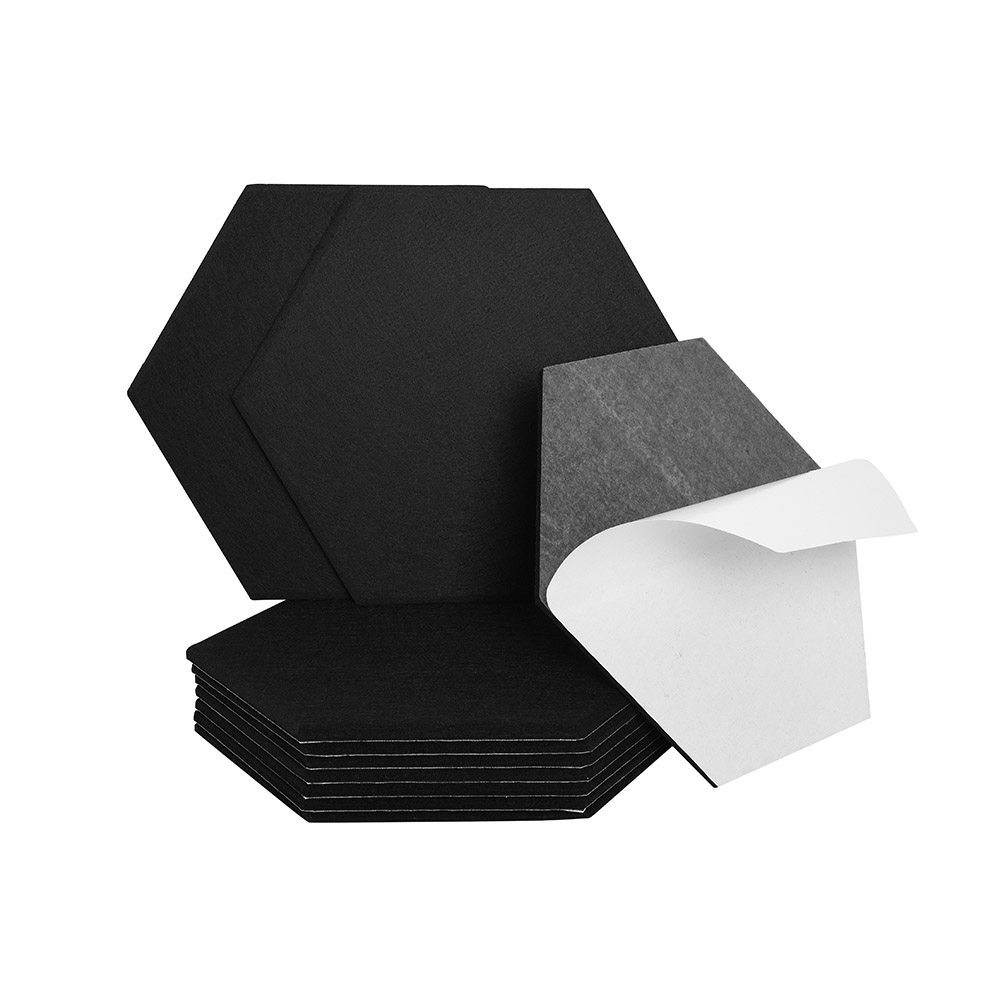 Akustikplatten Hexagon selbstklebend SLIVA - Schwarz