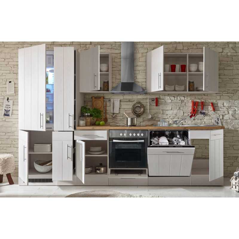 V46 - Küchenzeile Küchenblock 310cm weiss
